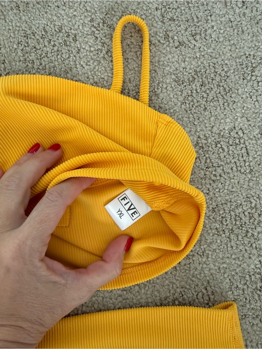 Five the Label Sunny Yellow Ribbed Two-Piece Active Set - Picture 3 of 4